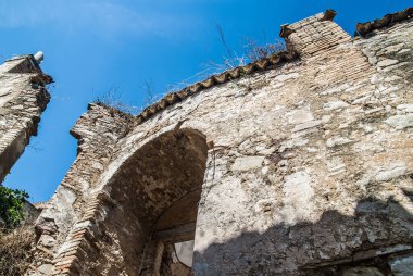Abandoned collapsed town, ghost town, medioeval town