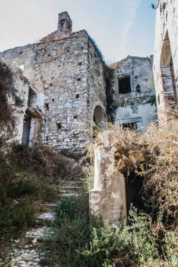 Abandoned collapsed town, ghost town, medioeval town