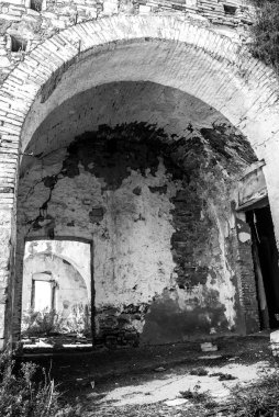 Abandoned collapsed town, ghost town, medioeval town