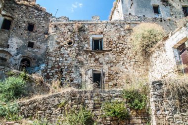 Abandoned collapsed town, ghost town, medioeval town