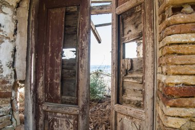 ruin of the Abandoned collapsed town, ghost town, medioeval town