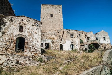 Abandoned collapsed town, ghost town, medioeval town