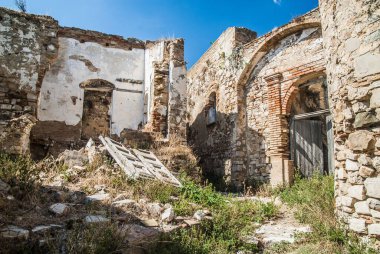 Abandoned collapsed town, ghost town, medioeval town