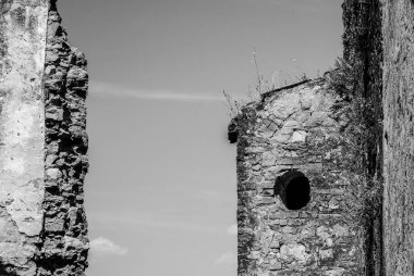 Abandoned collapsed town, ghost town, medioeval town