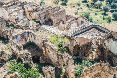 Abandoned collapsed town, ghost town, medioeval town