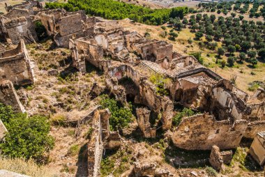 ruin of the Abandoned collapsed town, ghost town, medioeval town