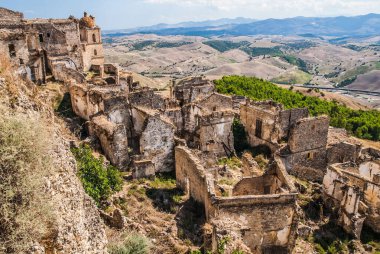 Abandoned collapsed town, ghost town, medioeval town