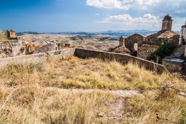 Abandoned collapsed town, ghost town, medioeval town