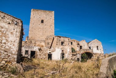 Abandoned collapsed town, ghost town, medioeval town