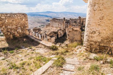 Abandoned collapsed town, ghost town, medioeval town