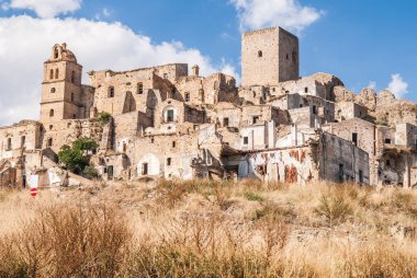 Abandoned collapsed town, ghost town, medioeval town