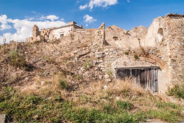 Abandoned collapsed town, ghost town, medioeval town