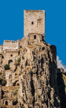 Abandoned collapsed town, ghost town, medioeval town