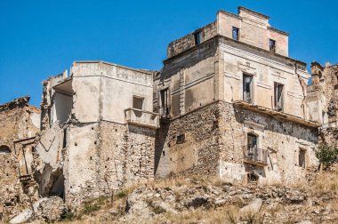 Abandoned collapsed town, ghost town, medioeval town