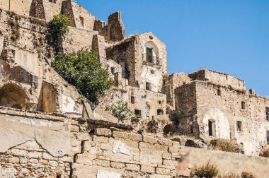 Abandoned collapsed town, ghost town, medioeval town