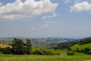 fields cultivated in the hills