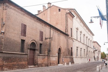 facades of buildings made of bricks
