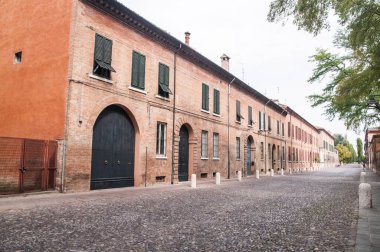 facades of buildings made of bricks