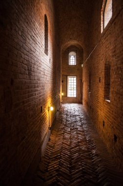 inteior of the ferrara castle,este's fortress, corridor of the castle