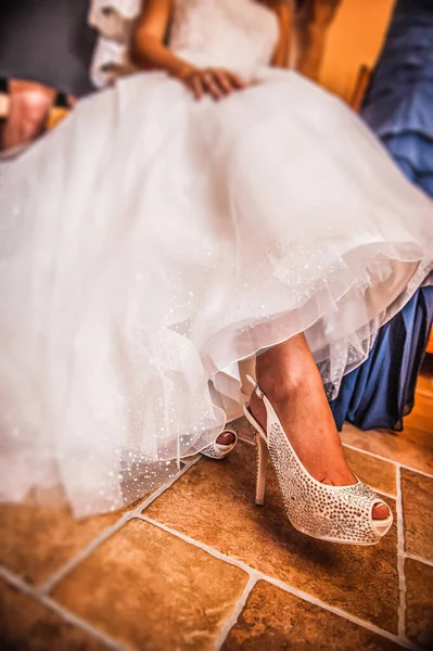 Туфли Невесты Свадьба — стоковое фото