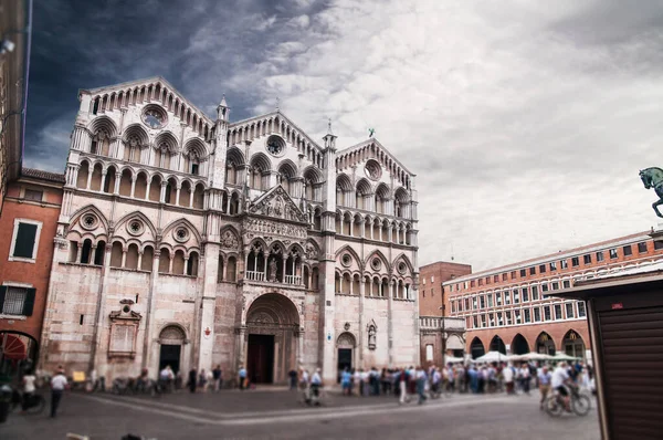 Cathedral Ferrara Facade — Zdjęcie stockowe