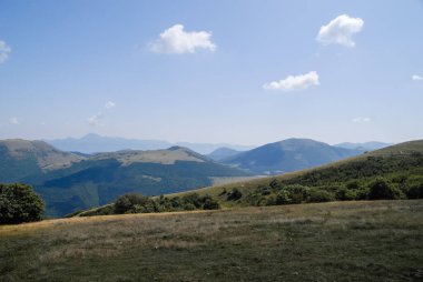 top of the mountains and view of the valley