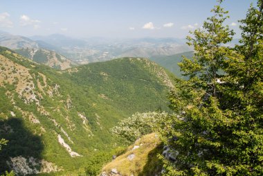 top of the mountains and view of the valley