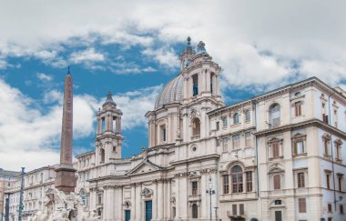 Navona square Rome,  baroque square, sant'Agnese