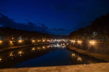 tiber river by night, Rome 