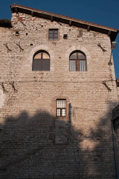 Fassaden Historischer Gebäude Mittelalterlichen Dorf — Stockfoto