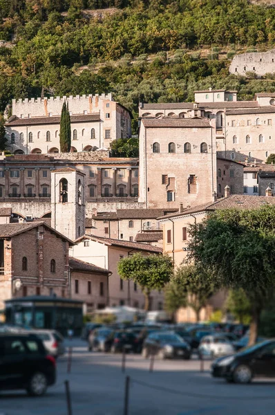 facades of historic buildings in the medieval village