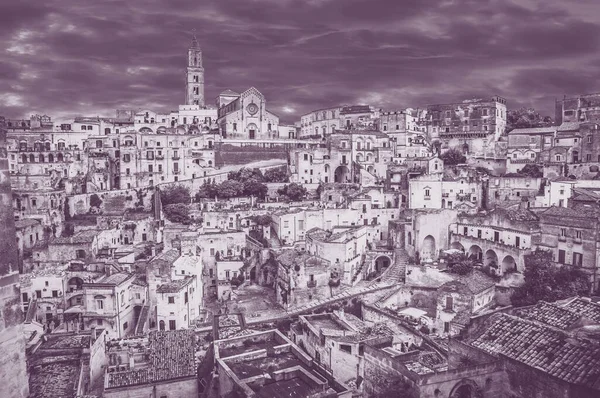 Widok Stare Miasto Matera — Zdjęcie stockowe