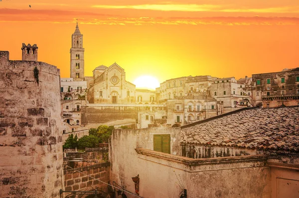 Pohled Staré Město Matera — Stock fotografie