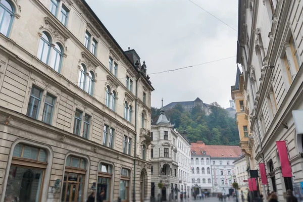 stock image famous buildings and streets in the historic center of Ljubljana