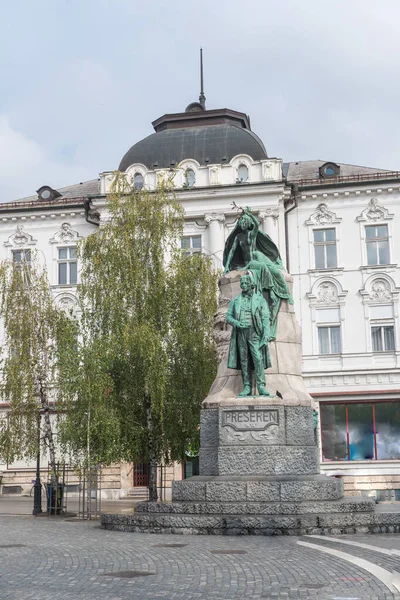 Památník Hlavním Náměstí Lublaň Centru Města — Stock fotografie