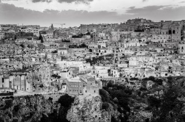 aerial view of the city of matera, italy
