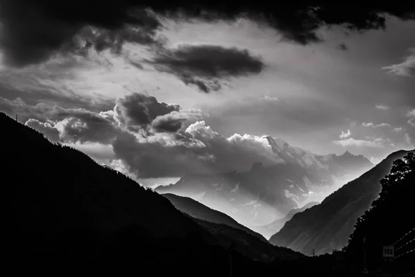 stock image bad weather on the Mont Blanc massif