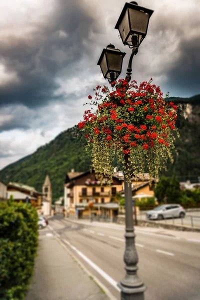 Dettagli Villaggio Montagna Nelle Alpi Italiane — Foto Stock