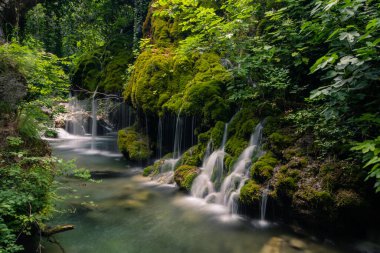 Nehir, yeşil, sarı ve kırmızı yosunlarla kaplı kayaların üzerinden akan şelaleler oluşturarak vahşi orman boyunca akar. Maceralar için kayıp yerler