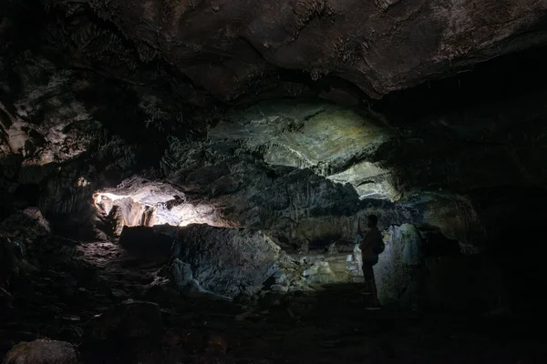 Intérieur Grotte Avec Stalactites Stalagmites — Photo