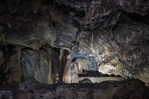 Intérieur Grotte Avec Stalactites Stalagmites — Photo