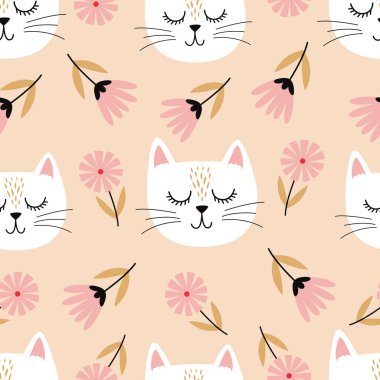 Komik kedi kafaları olan kusursuz bir model.
