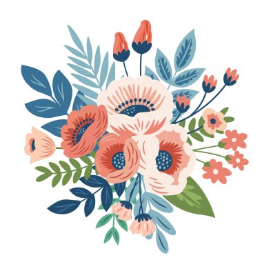 Zarif çiçek buketi. Vektör çiçekleri