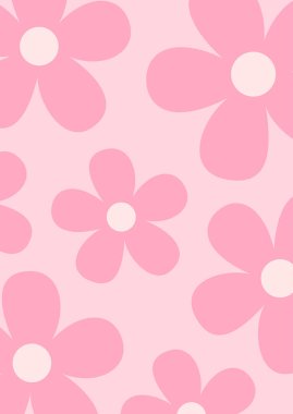 Çiçekli pembe sevimli arkaplan