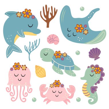 İzole edilmiş güzel deniz hayvanları.