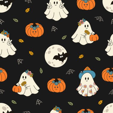 Şirin hayaletler, balkabağı, ay...