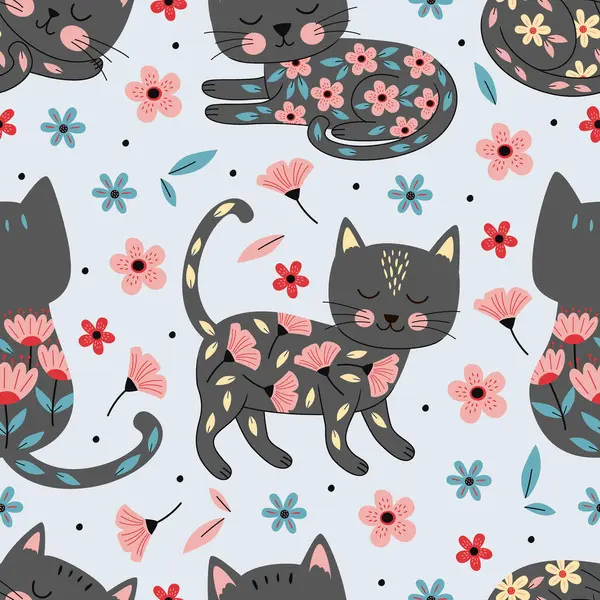 Çiçek ve çiçeklerle kusursuz bir desen.