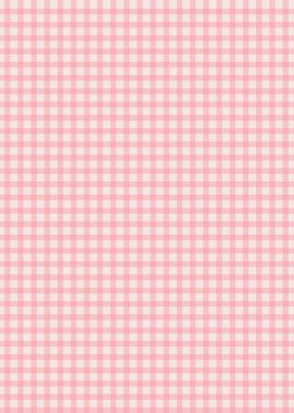 Pembe ve beyaz ekoseli desenler pastel renklerde.