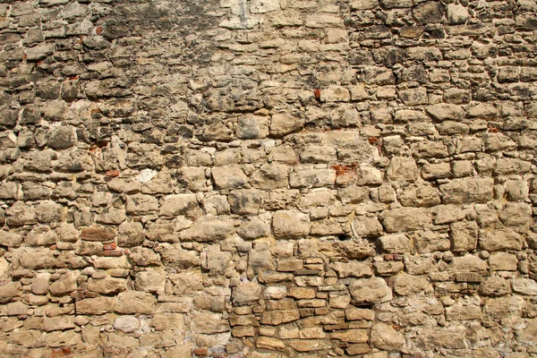 Doğal Taştan Yapılmış Eski Bir Duvar — Stok fotoğraf