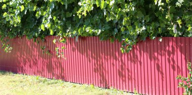 Metal bir profilden monte edilen çit.